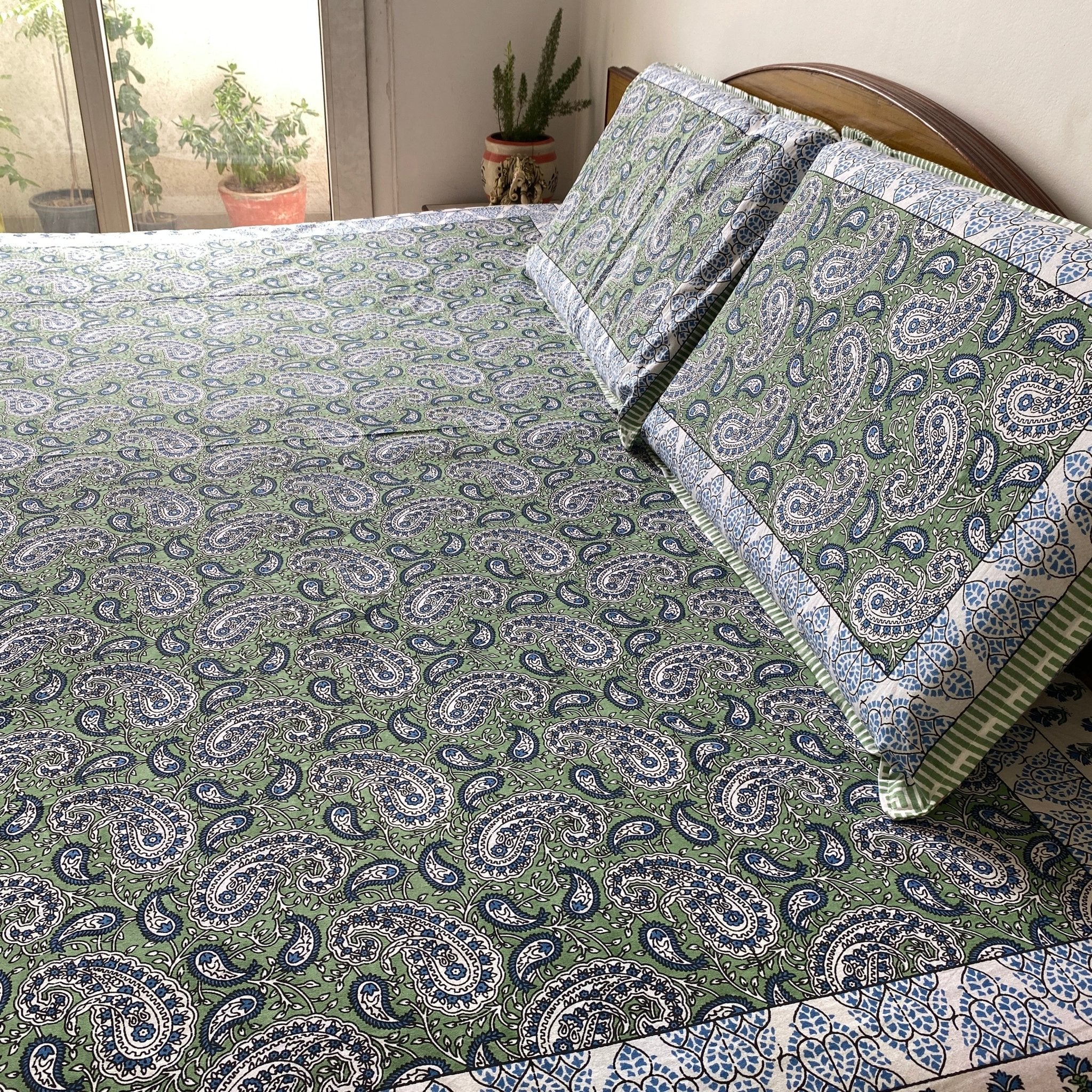 Panna Bedsheet Set 100% Cotton, King Size, 100" x 108" - Coral Slub -